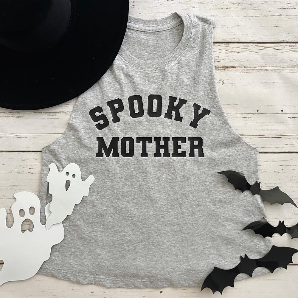 Spooky Mother Halloween Cropped Tank Top